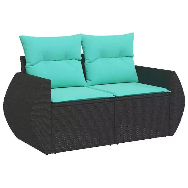 vidaXL Salon de jardin 11 pcs avec coussins résine tressée marron