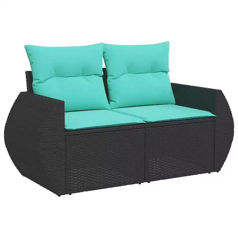 vidaXL Salon de jardin 10 pcs avec coussins résine tressée gris
