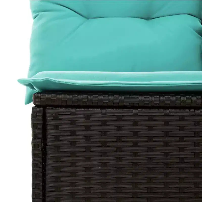 vidaXL Salon de jardin 7 pièces avec coussins, résine tressée noire (US only)