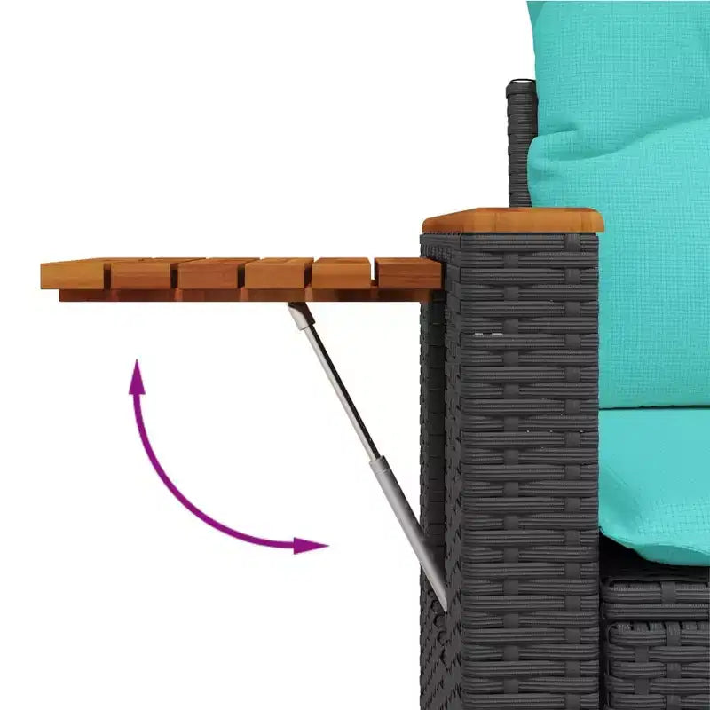 vidaXL Salon de jardin 7 pièces avec coussins, résine tressée noire (US only)