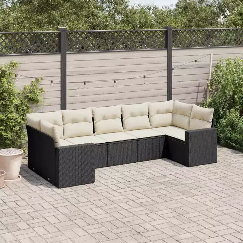 vidaXL Salon de jardin avec coussins Mobilier d'extérieur 7 pièces en résine tressée