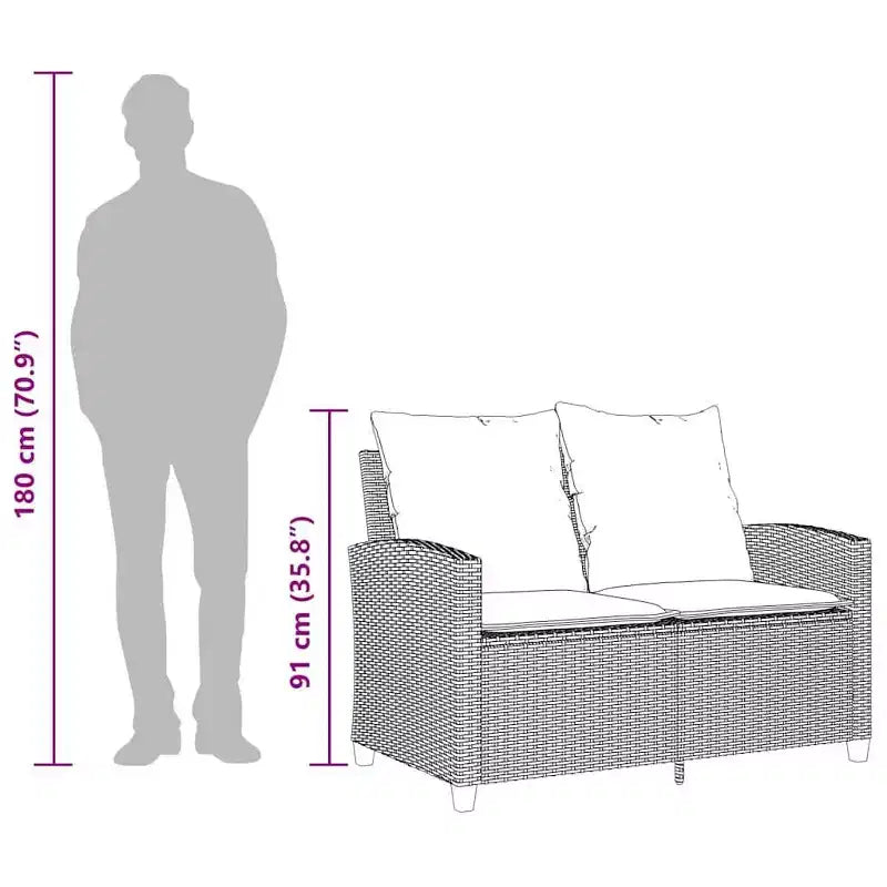 vidaXL Salon de jardin 6 pièces avec coussins, sectionnel d'extérieur en poly rotin, plusieurs couleurs et matériaux