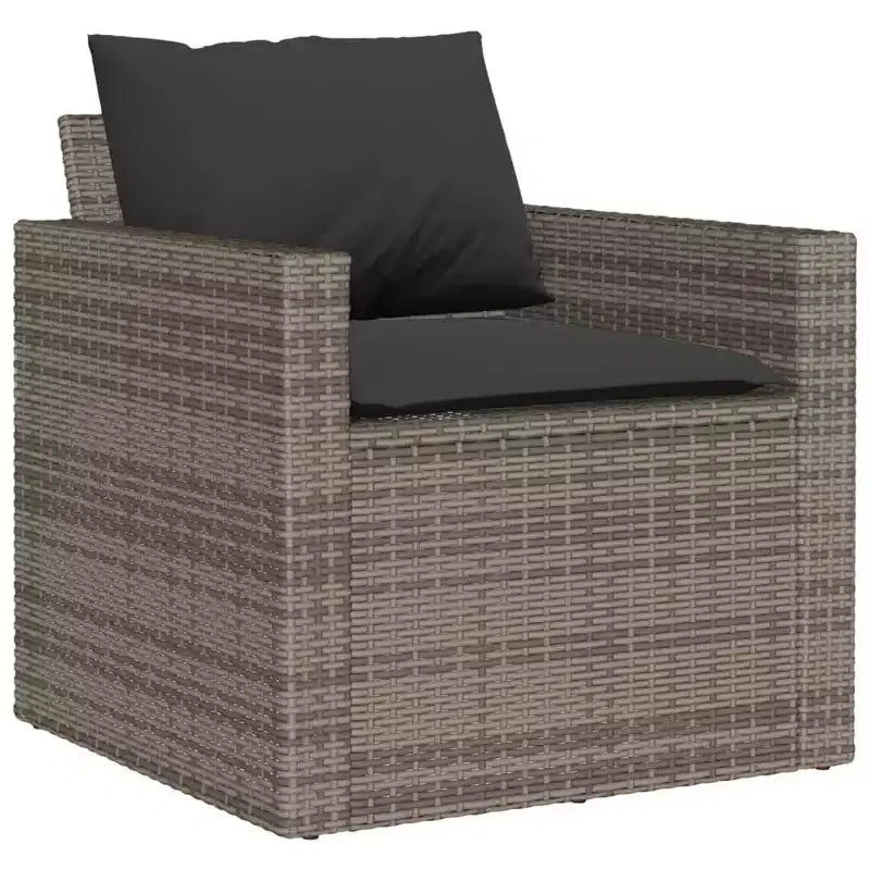 vidaXL Salon de jardin avec coussins, table et canapés modulables, 6 pièces en résine tressée
