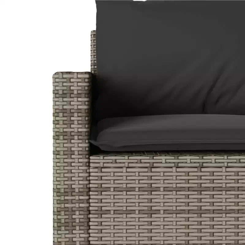 vidaXL Salon de jardin avec coussins, table et canapés modulables, 6 pièces en résine tressée