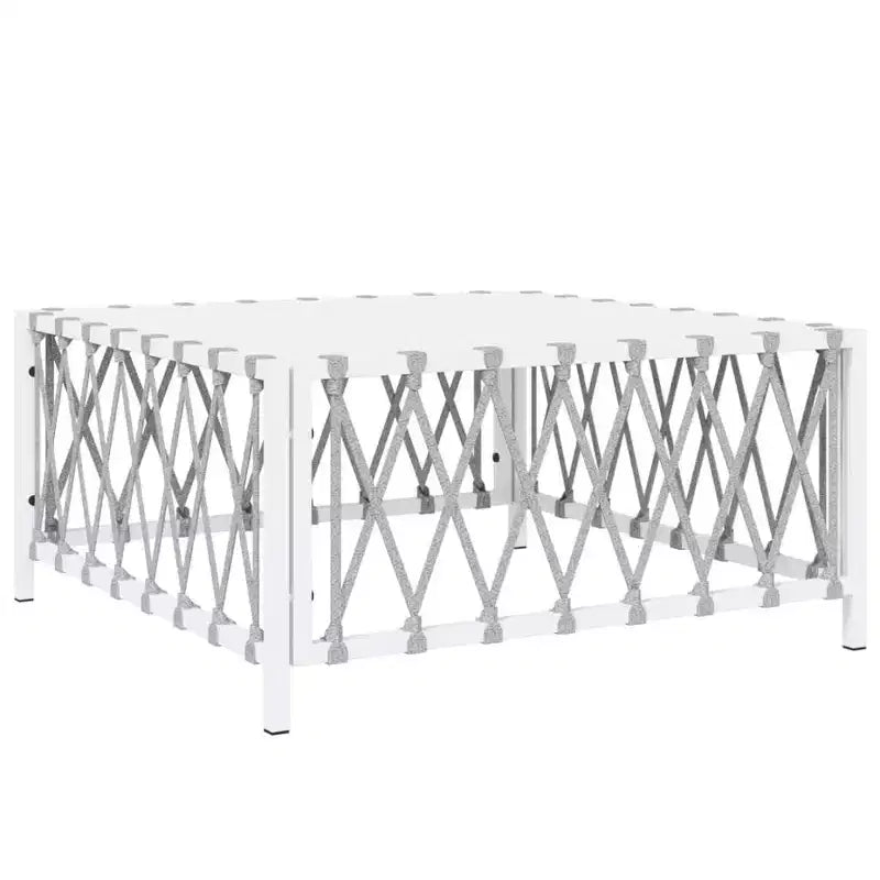 vidaXL Ensemble de salon de jardin 5 pièces avec coussins Acier Blanc