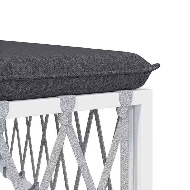 vidaXL Ensemble de salon de jardin 5 pièces avec coussins Acier Blanc