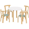 5-Piece Wooden Kids Table and Chairs Set for Ages 3-8 Natural Wood