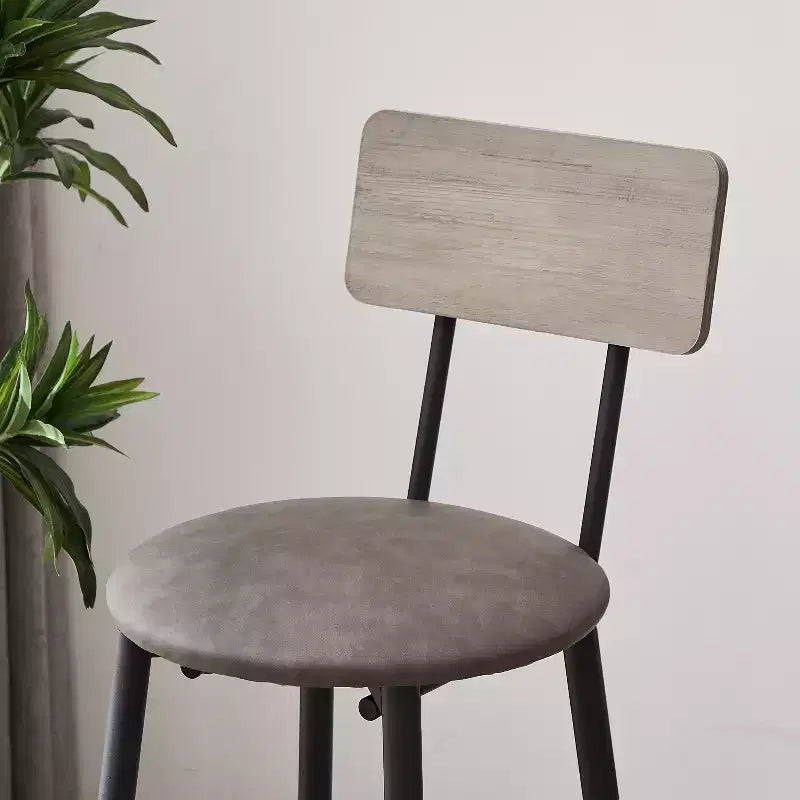 Ensemble de salle à manger 5 pièces, ensemble table de bar avec 4 tabourets rembourrés, dossier en bois, repose-pieds en forme d'anneau, pour salon, bureau, salle à manger