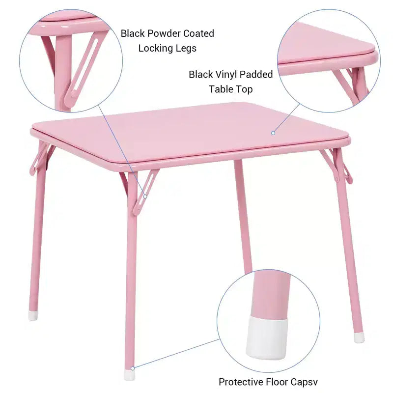 Ensemble de 5 chaises et table pour enfants, rembourré et confortable, table d'activités carrée pliable pour manger et lire, cadre en métal robuste, sièges rembourrés
