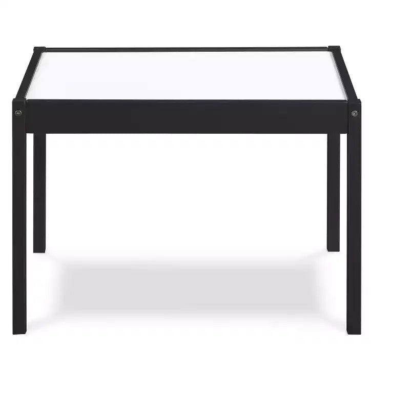 Etokfoks Ensemble Table et Deux Chaises Effaçables à Sec pour Enfants 3 Pièces Noir Construction en Bois Massif Zone de Jeu Créative pour Dessin et Devoirs