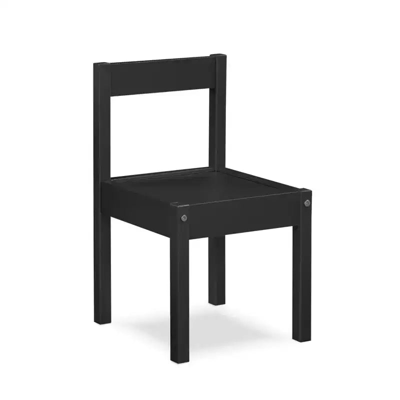 Etokfoks Ensemble Table et Deux Chaises Effaçables à Sec pour Enfants 3 Pièces Noir Construction en Bois Massif Zone de Jeu Créative pour Dessin et Devoirs