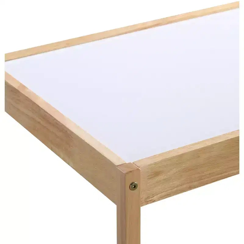 Etokfoks Ensemble de 3 pièces table et chaises pour enfants avec plateau effaçable à sec, bois massif, finition naturelle durable, inclut 2 chaises