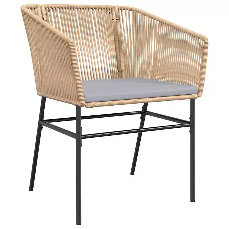 vidaXL Ensemble de salle à manger d'extérieur contemporain avec coussins, résine tressée, verre