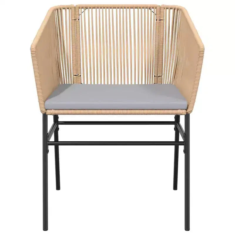 vidaXL Ensemble de salle à manger d'extérieur contemporain avec coussins, résine tressée, verre