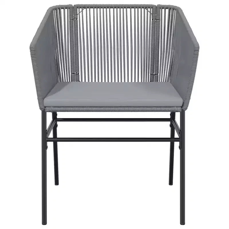 vidaXL Ensemble de salle à manger d'extérieur contemporain avec coussins, résine tressée, verre