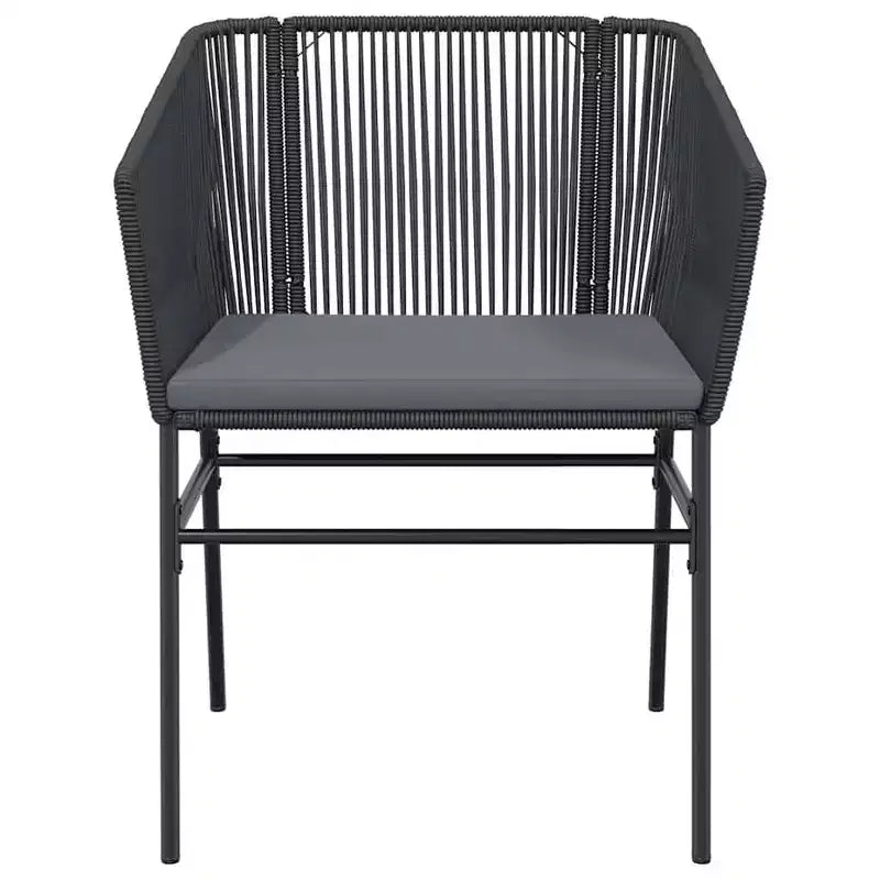 vidaXL Ensemble de salle à manger d'extérieur contemporain avec coussins, résine tressée, verre