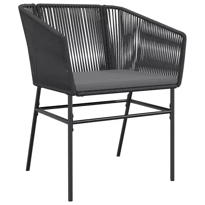 vidaXL Ensemble de salle à manger d'extérieur contemporain avec coussins, résine tressée, verre