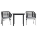 vidaXL Contemporary Patio Dining Set with Cushions, Poly Rattan, Glass