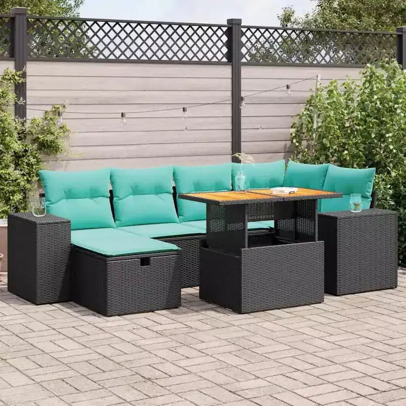 vidaXL Salon de jardin avec coussins en résine tressée