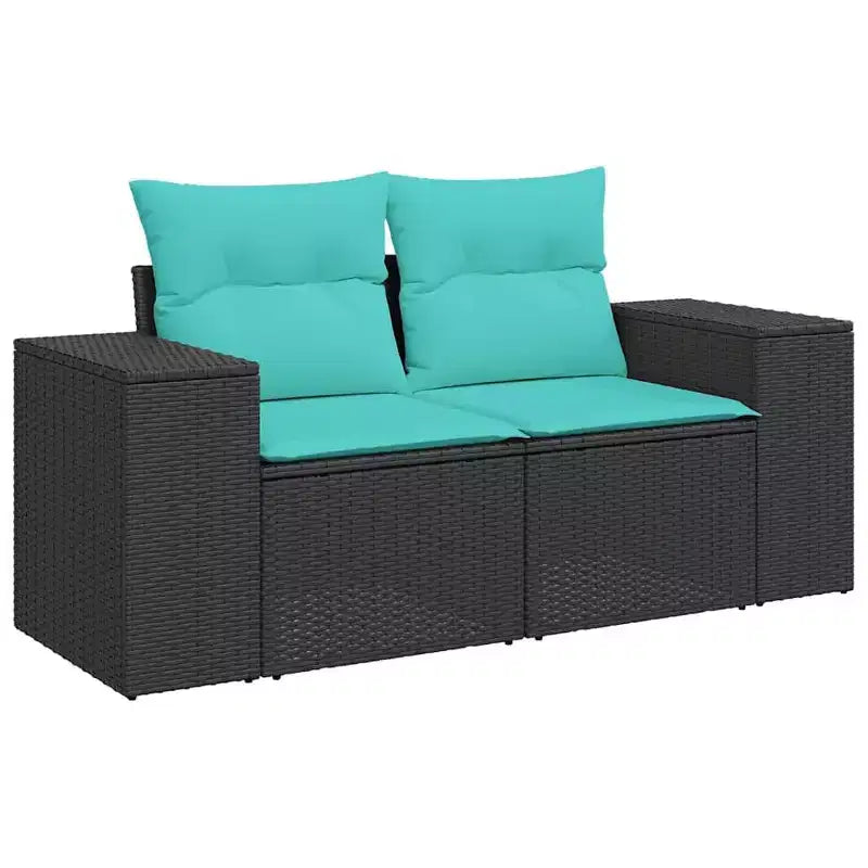 vidaXL Salon de jardin avec coussins en résine tressée