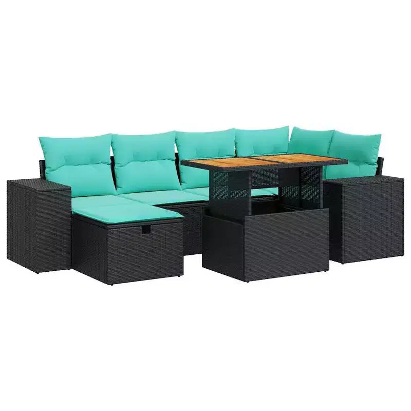 vidaXL Salon de jardin avec coussins en résine tressée