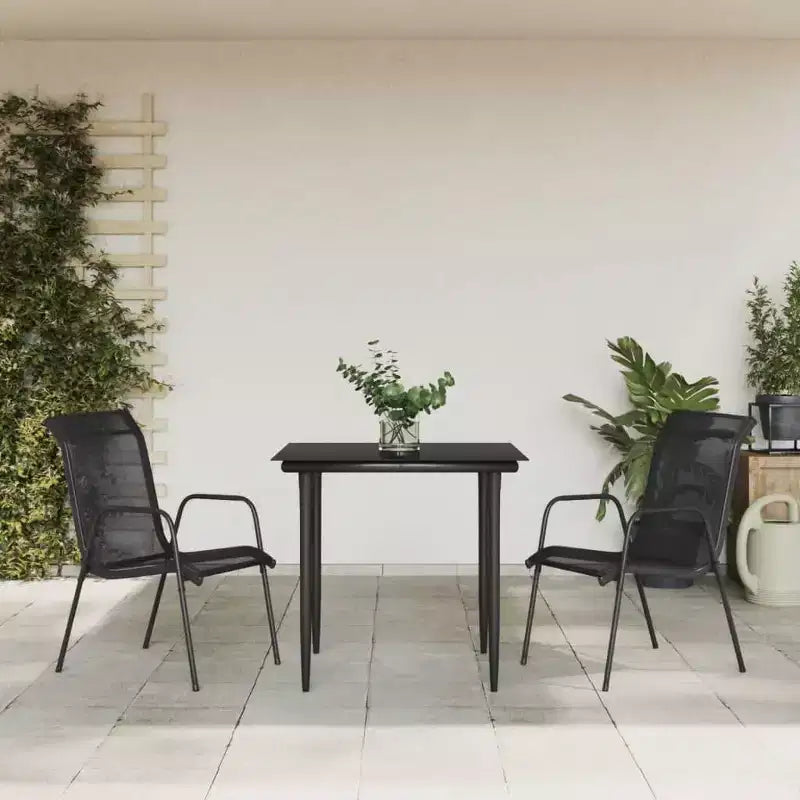 vidaXL Ensemble de salle à manger d'extérieur table et chaises en acier et textilène
