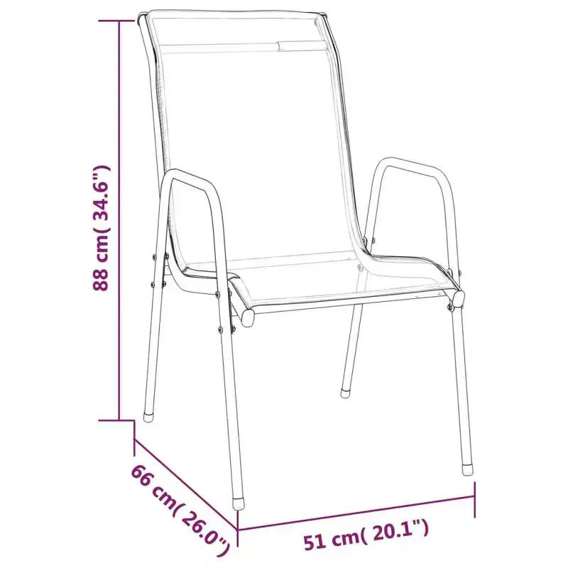 vidaXL Ensemble de salle à manger d'extérieur table et chaises en acier et textilène