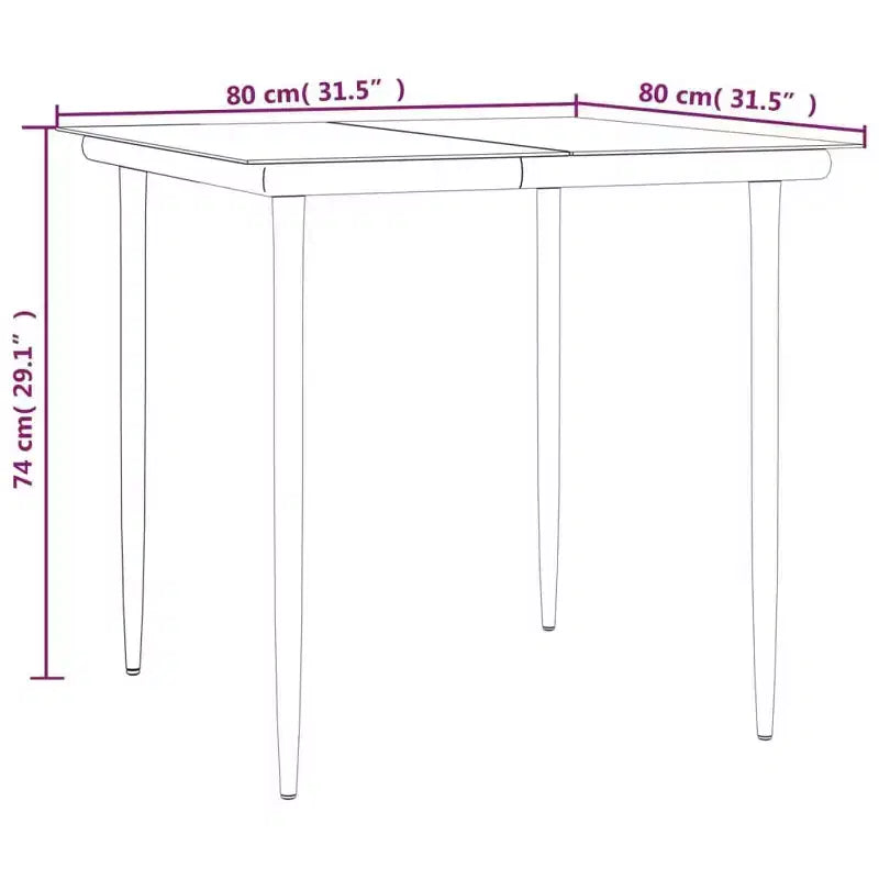 vidaXL Ensemble de salle à manger d'extérieur table et chaises en acier et textilène
