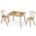 Costway 3PCS Toddler Furniture w/Pine Wood Frame Curved Backrest Round Seats for Playing