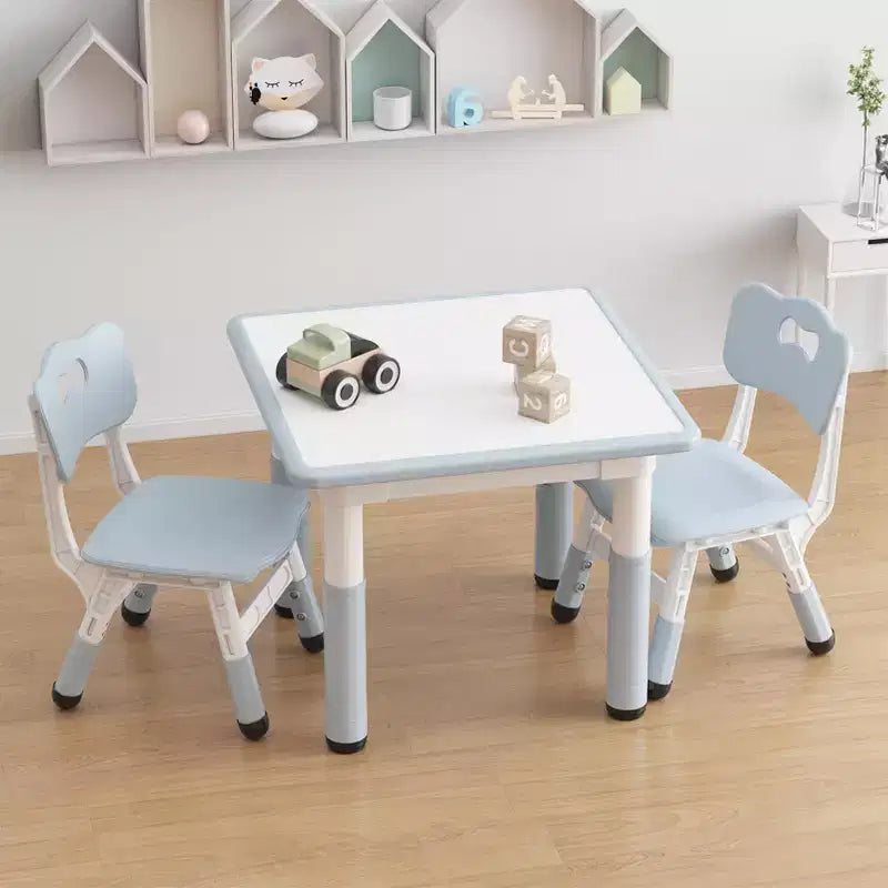 Ensemble table réglable en hauteur et 2 chaises pour tout-petits avec plateau à graffitis, ensemble table et chaises pour enfants, pieds antidérapants, table d'activités pour enfants pour la maison, la crèche