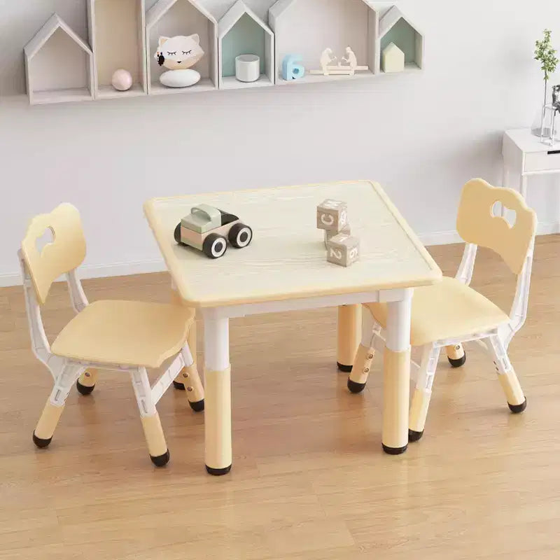 Ensemble table réglable en hauteur et 2 chaises pour tout-petits avec plateau à graffitis, ensemble table et chaises pour enfants, pieds antidérapants, table d'activités pour enfants pour la maison, la crèche
