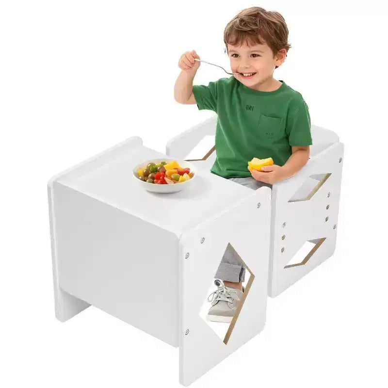 Montessori Weaning Table and Chair Set for Toddlers Ages 1-5 Round Natural