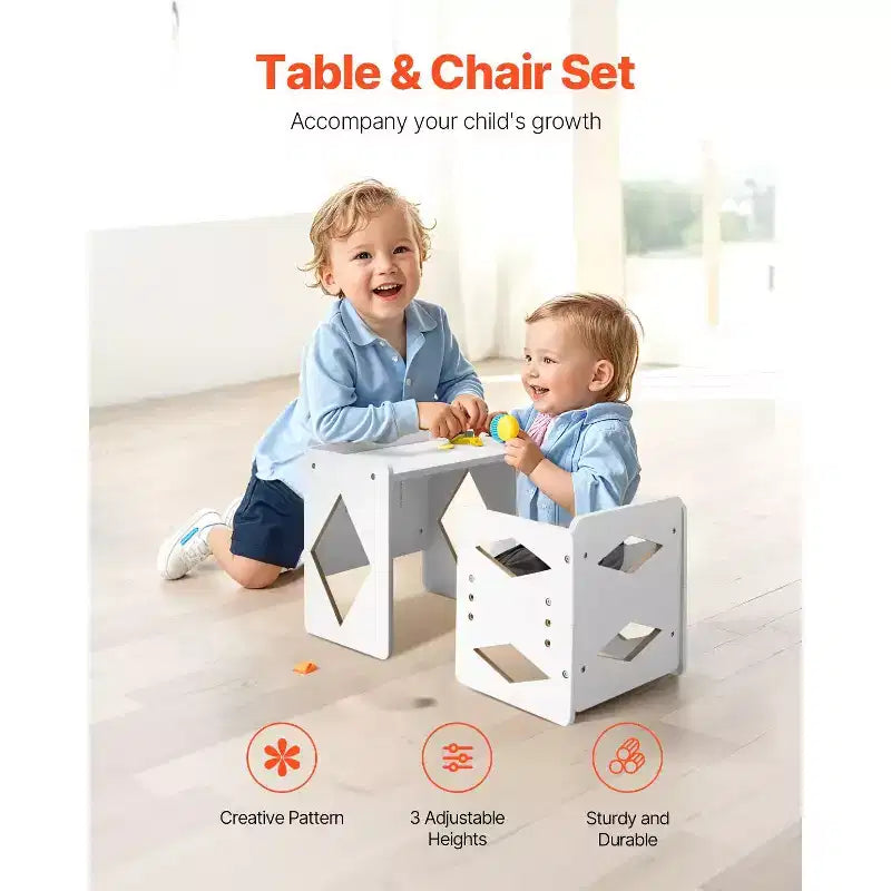 Ensemble table et chaise de sevrage Montessori pour tout-petits de 1 à 5 ans, rond, naturel