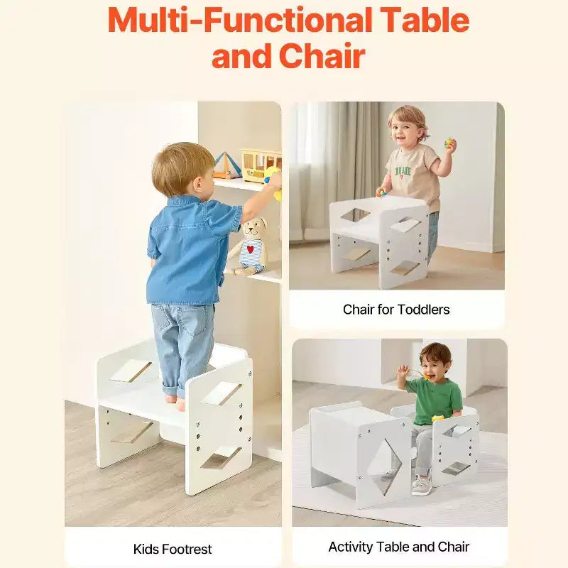 Ensemble table et chaise de sevrage Montessori pour tout-petits de 1 à 5 ans, rond, naturel