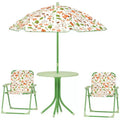 Kids Picnic Table and Chair Set, Outdoor Activity Table with Foldable Chairs, Removable Umbrella for Backyard