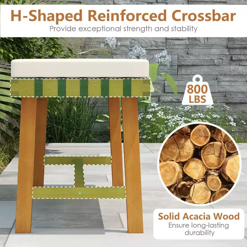 Ensemble repas de jardin 3 pièces Gymax : Table rectangulaire et 2 bancs avec trou pour parasol de 5 cm
