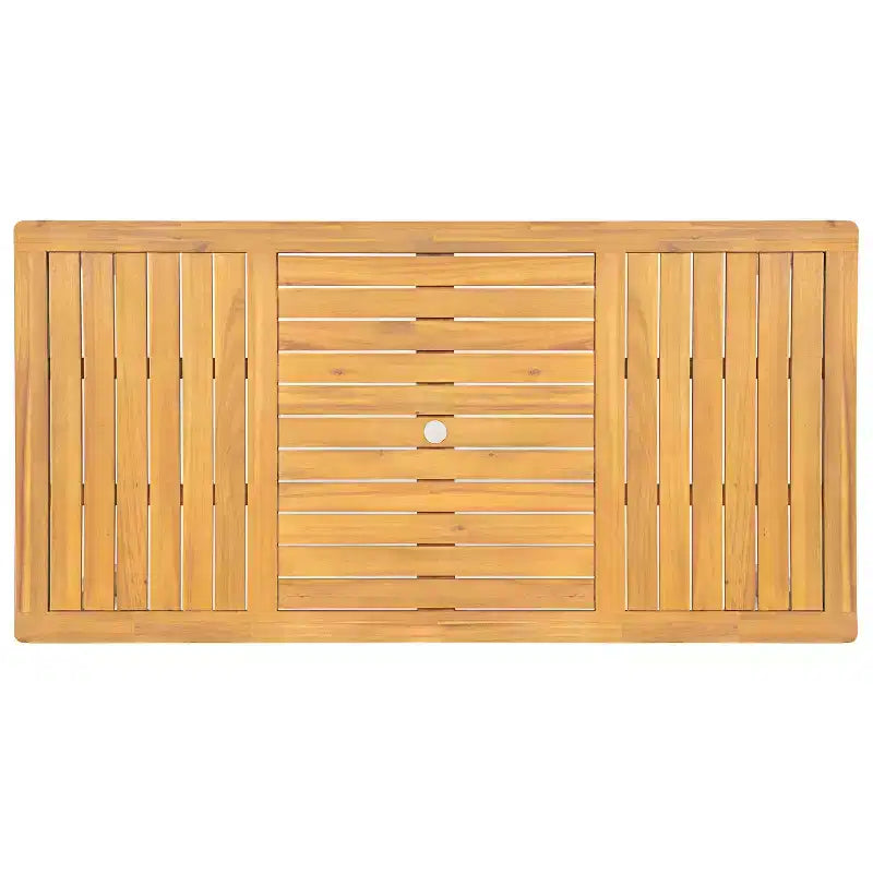 Christopher Knight Home Virote - Ensemble de salle à manger moderne 5 pièces en bois d'acacia avec trou pour parasol et table à lattes