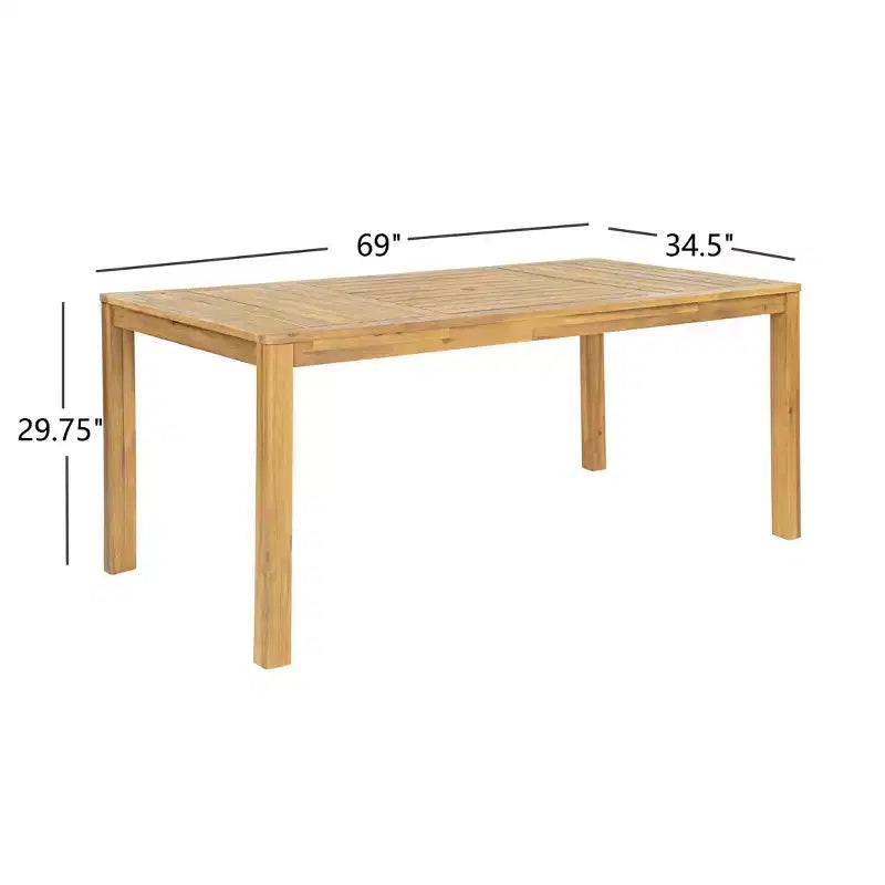 Christopher Knight Home Virote - Ensemble de salle à manger moderne 5 pièces en bois d'acacia avec trou pour parasol et table à lattes
