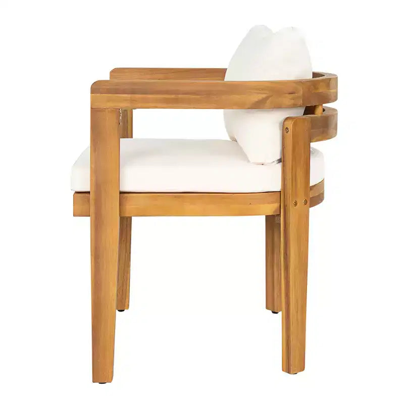 Christopher Knight Home Virote - Ensemble de salle à manger moderne 5 pièces en bois d'acacia avec trou pour parasol et table à lattes