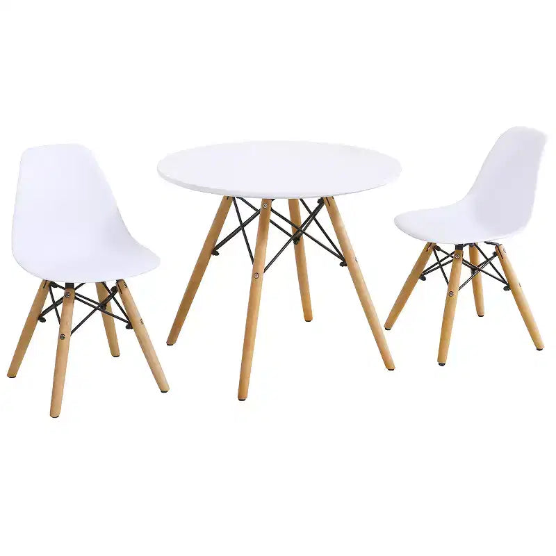 Costway Kids Table & 2 Chairs Set Solid Construction Mid-Century Dining Table Toddler