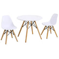 Costway Kids Table & 2 Chairs Set Solid Construction Mid-Century Dining Table Toddler