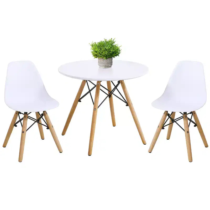 Costway Ensemble Table et 2 Chaises Enfants, Construction Solide, Table à Manger Enfant Style Mid-Century