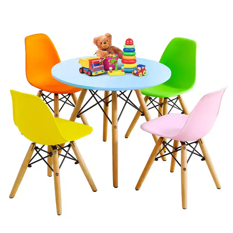 Ensemble table et 4 chaises Costway pour enfants, construction solide, 5 pièces, table à manger pour tout-petits