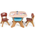 Costway 3 PCS Kids Activity Storage Table & Chair Set Coffee
