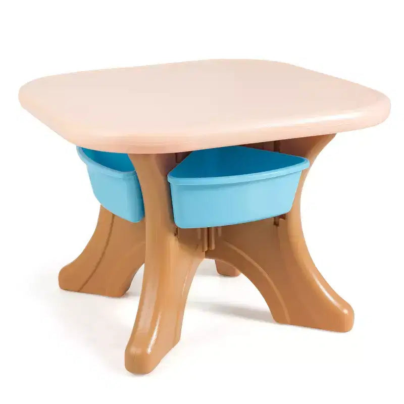 Costway Table et chaises pour enfants 3 pièces avec rangement Café