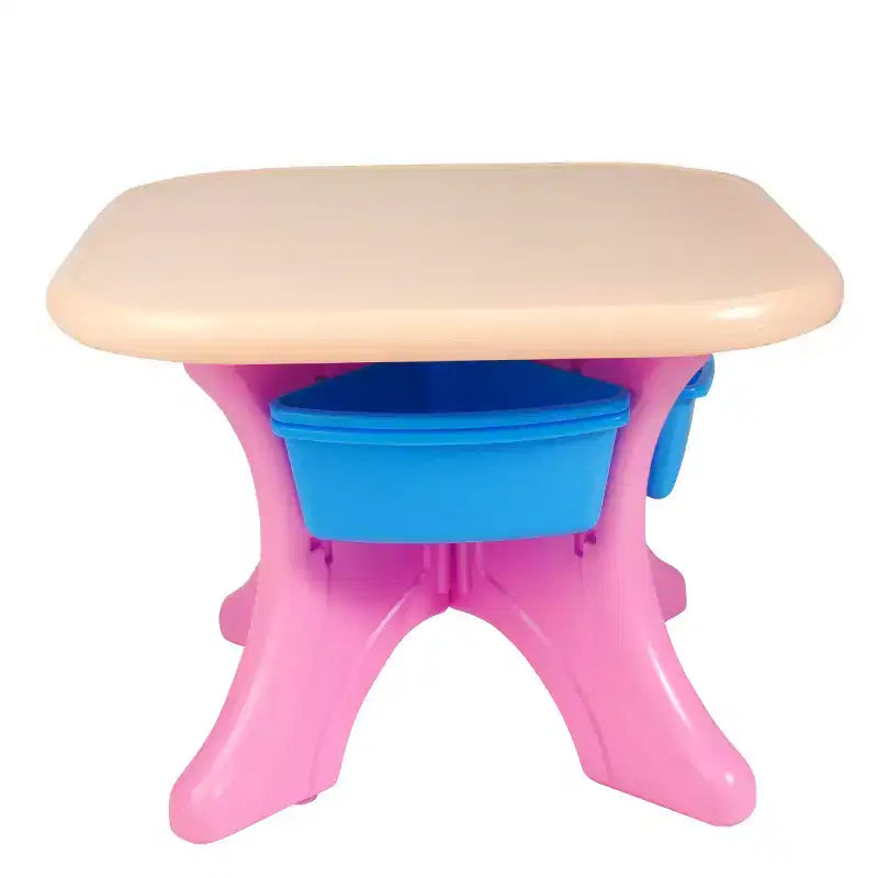 Costway Ensemble Table et 2 Chaises Enfants avec Rangement Rose