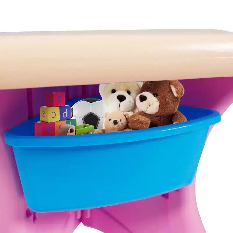 Costway Ensemble Table et 2 Chaises Enfants avec Rangement Rose