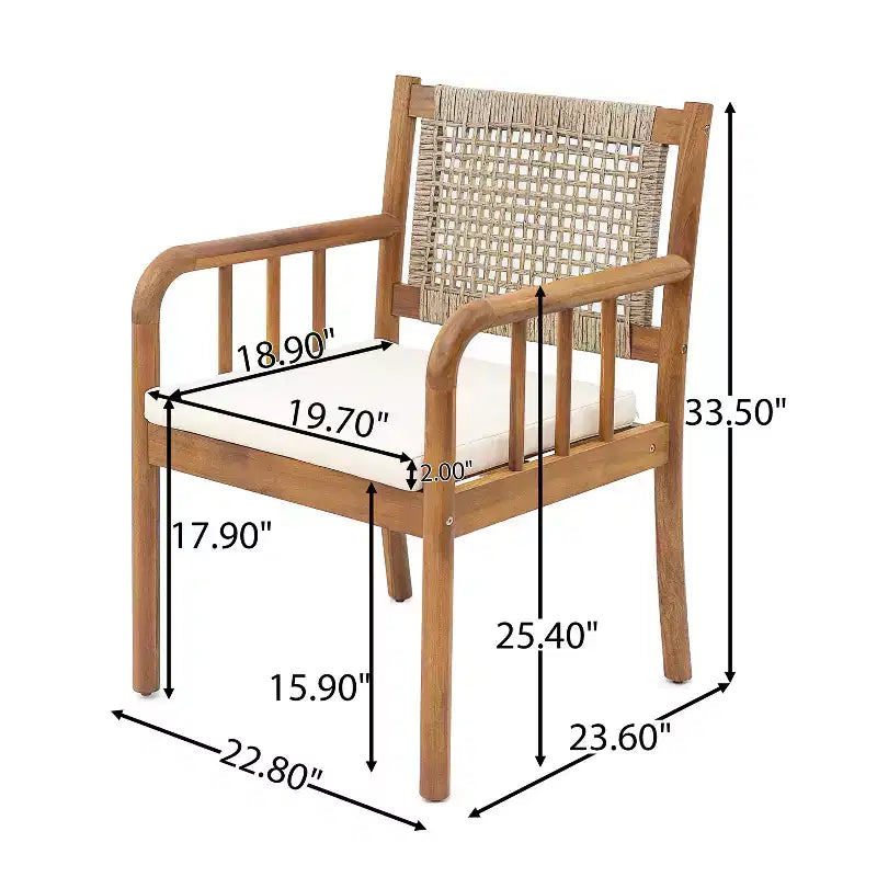 Christopher Knight Home Petronela Salon de jardin 7 pièces en bois d'acacia et rotin