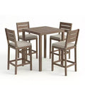 Martha Stewart Bedford 3 Piece Aluminum Patio Set, 2 Bar Stools with Cushions, 35.5 Square Patio Table