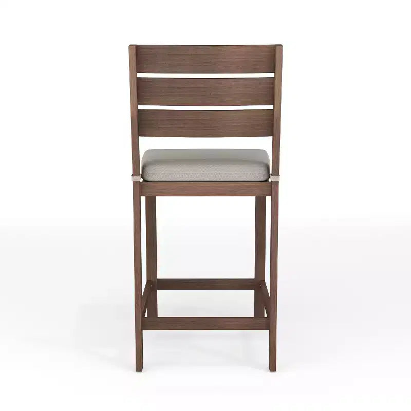 Ensemble de patio Martha Stewart Bedford en aluminium 3 pièces, 2 tabourets de bar avec coussins, table de patio carrée de 35,5 po